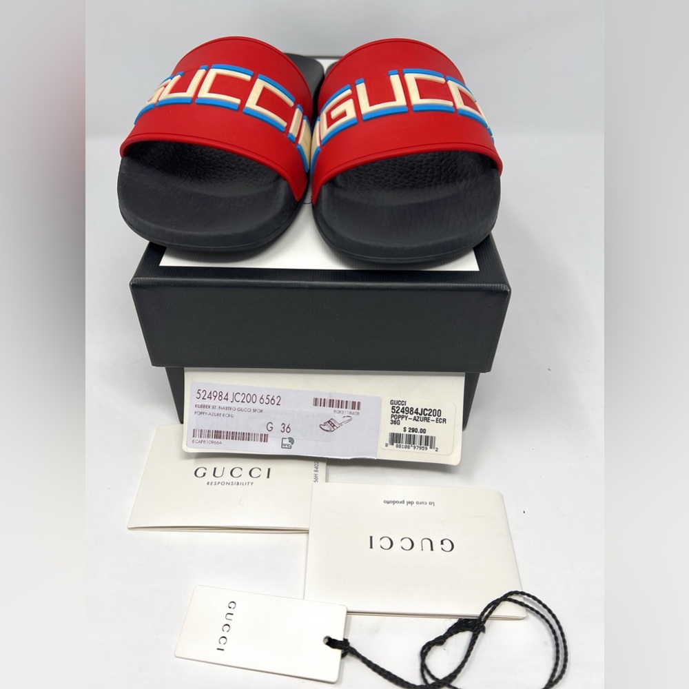 Gucci Rubber Slides size 36 Authentic
